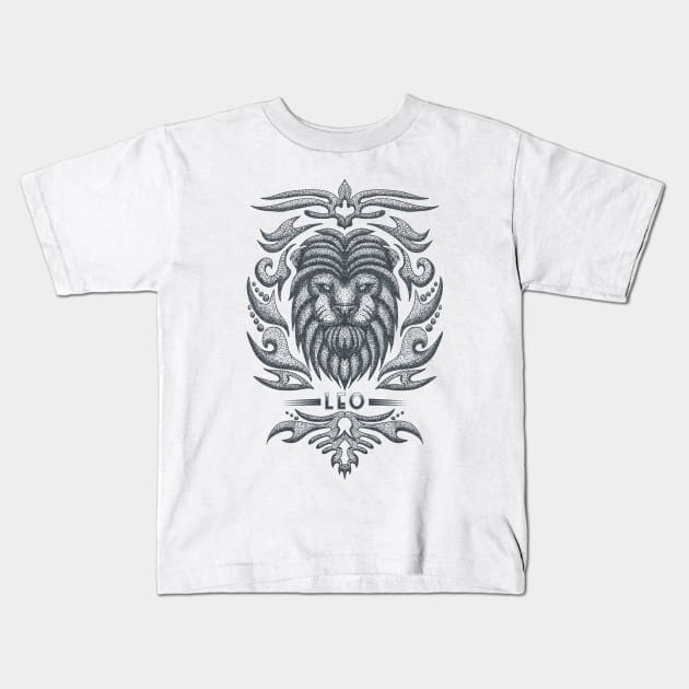 Leo Zodiac Sign Kids T-Shirt by Utopia Shop